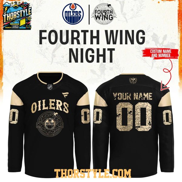 Edmonton Oilers Fourth Wings Night 2025 Dark Personalized Hockey Jersey