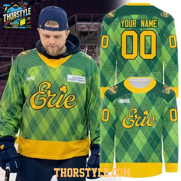 Erie Otters St. Patrick’s Day 2026 Personalized Hockey Jersey