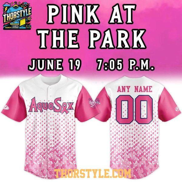 Everett AquaSox Pink At The Park Night 2026 Personalized Baseball Jersey