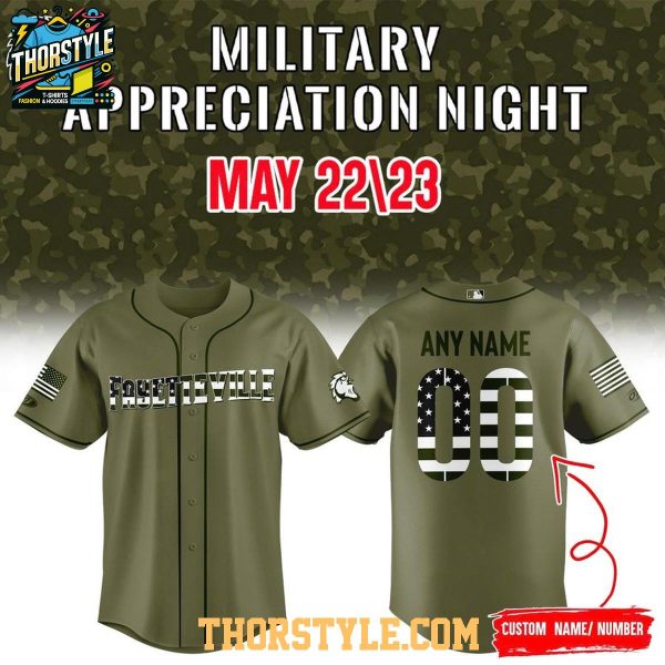 Fayetteville Woodpeckers 2026 Military Appreciation Night Personalized Baseball Jersey