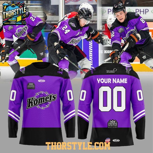 Fort Wayne Komets Cancer Night Replica 2026 Personalized Hockey Jersey