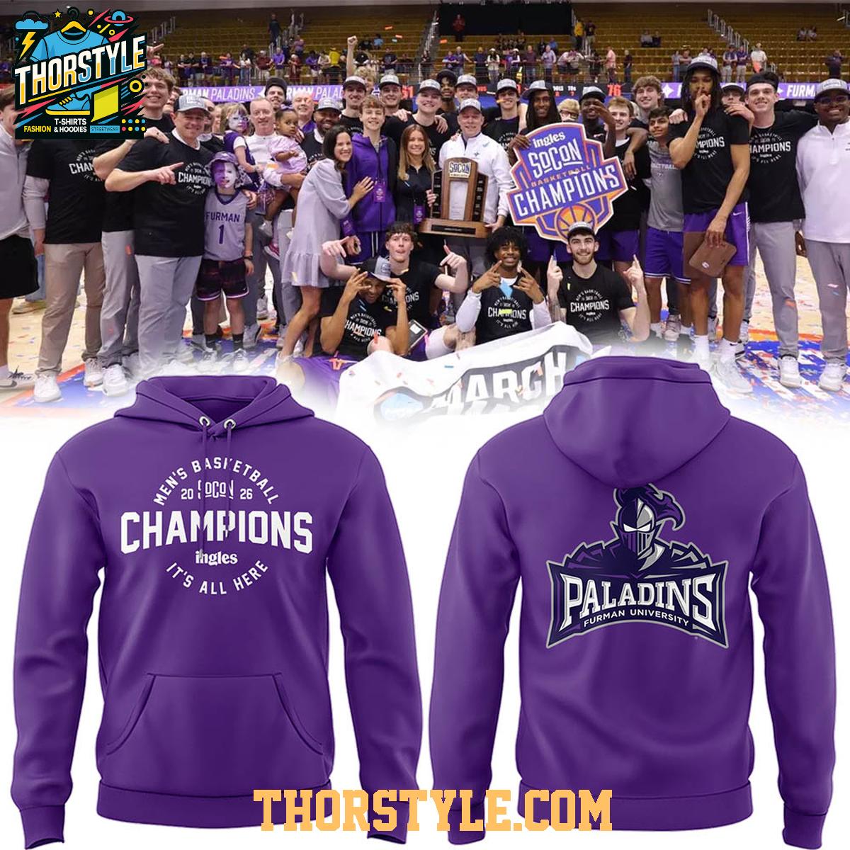 Furman Paladins Men's Basketball Champions 2026 Hoodie T-Shirt Furman Paladins Men's Basketball Champions 2026 Hoodie T-Shirt