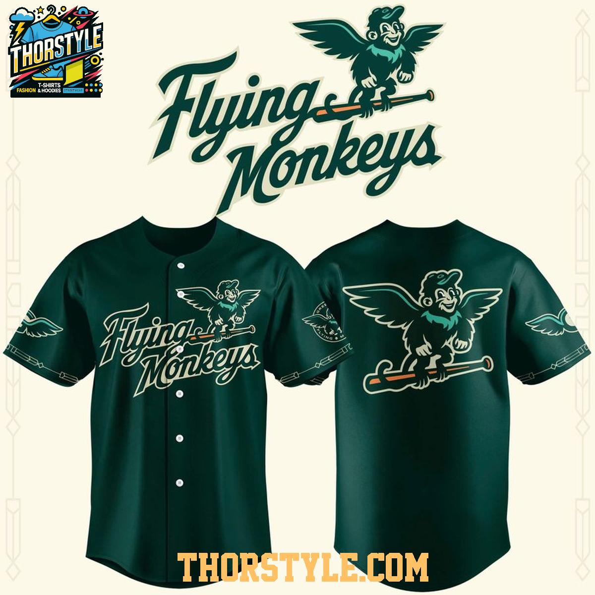 Greenwood Flying Monkeys In Emerald City 2026 Personalized Baseball Jersey Greenwood Flying Monkeys In Emerald City 2026 Personalized Baseball Jersey
