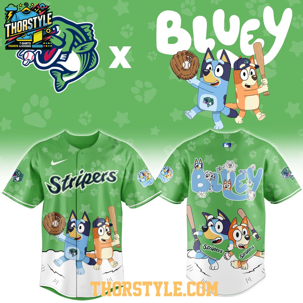 Gwinnett Stripers Bluey Night 2026 Minor Game Baseball Jersey Gwinnett Stripers Bluey Night 2026 Minor Game Baseball Jersey
