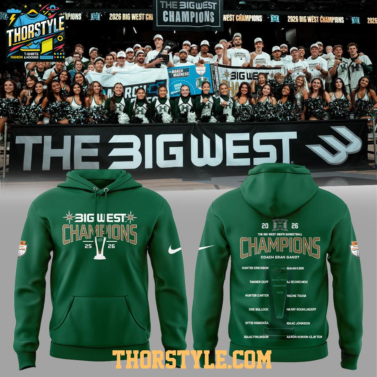 Hawaii Rainbow Warriors 2026 The Big West Credit Union 1 Champions Hoodie Hawaii Rainbow Warriors 2026 The Big West Credit Union 1 Champions Hoodie