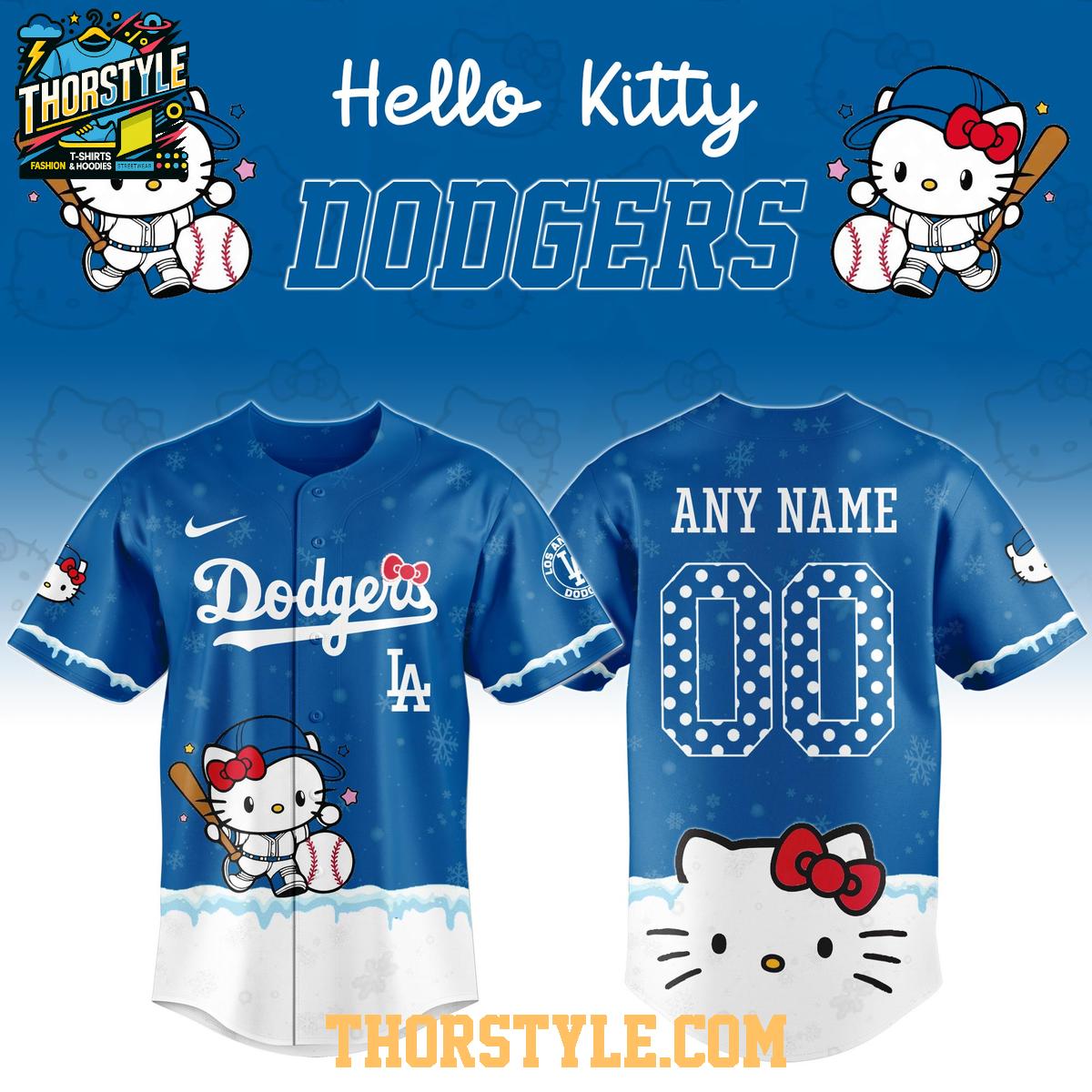 LA Dodgers Hello Kitty 2026 Night New Season Personalized Baseball Jersey LA Dodgers Hello Kitty 2026 Night New Season Personalized Baseball Jersey