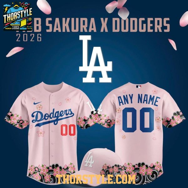 Los Angeles Dodgers Sakura Night 2026 Personalized Baseball Jersey