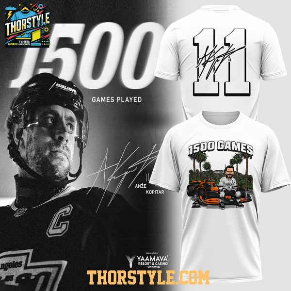 Los Angeles Kings Anze Kopitar Achieving 1500 Games 2026 Hoodie Shirts