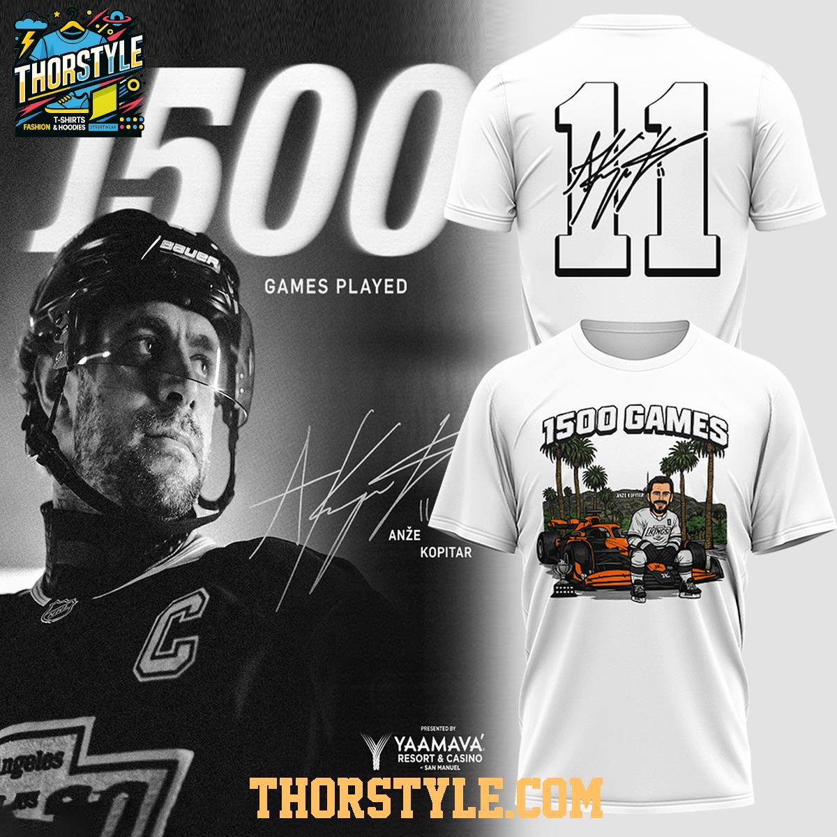 Los Angeles Kings Anze Kopitar Achieving 1500 Games 2026 Hoodie Shirts Los Angeles Kings Anze Kopitar Achieving 1500 Games 2026 Hoodie Shirts
