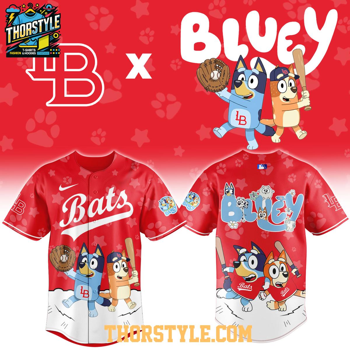 Louisville Bats Bluey Night 2026 Minor Game Baseball Jersey Louisville Bats Bluey Night 2026 Minor Game Baseball Jersey