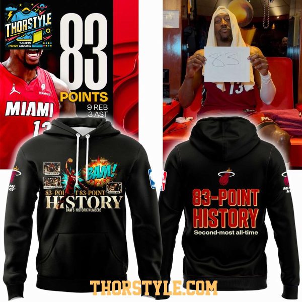Miami Heat Bam Adebayo 83-Point History Made History 2026 Hoodie T-Shirt