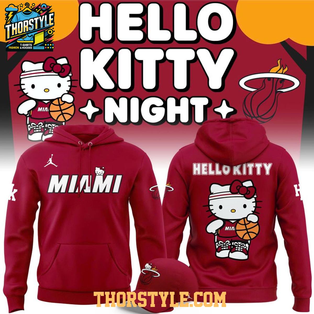 Miami Heat x Hello Kitty 2026 Amazing Night Hoodie T-Shirt Miami Heat x Hello Kitty 2026 Amazing Night Hoodie T-Shirt