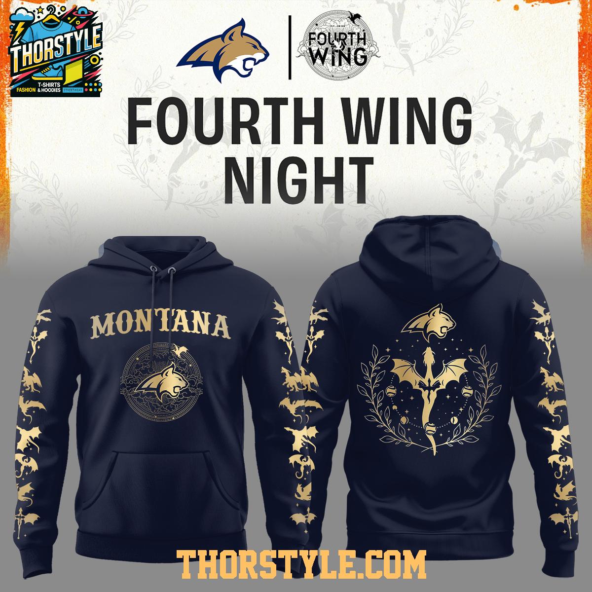 Montana State Bobcats 2026 Fourth Wing Night Hoodie T-Shirt Montana State Bobcats 2026 Fourth Wing Night Hoodie T-Shirt