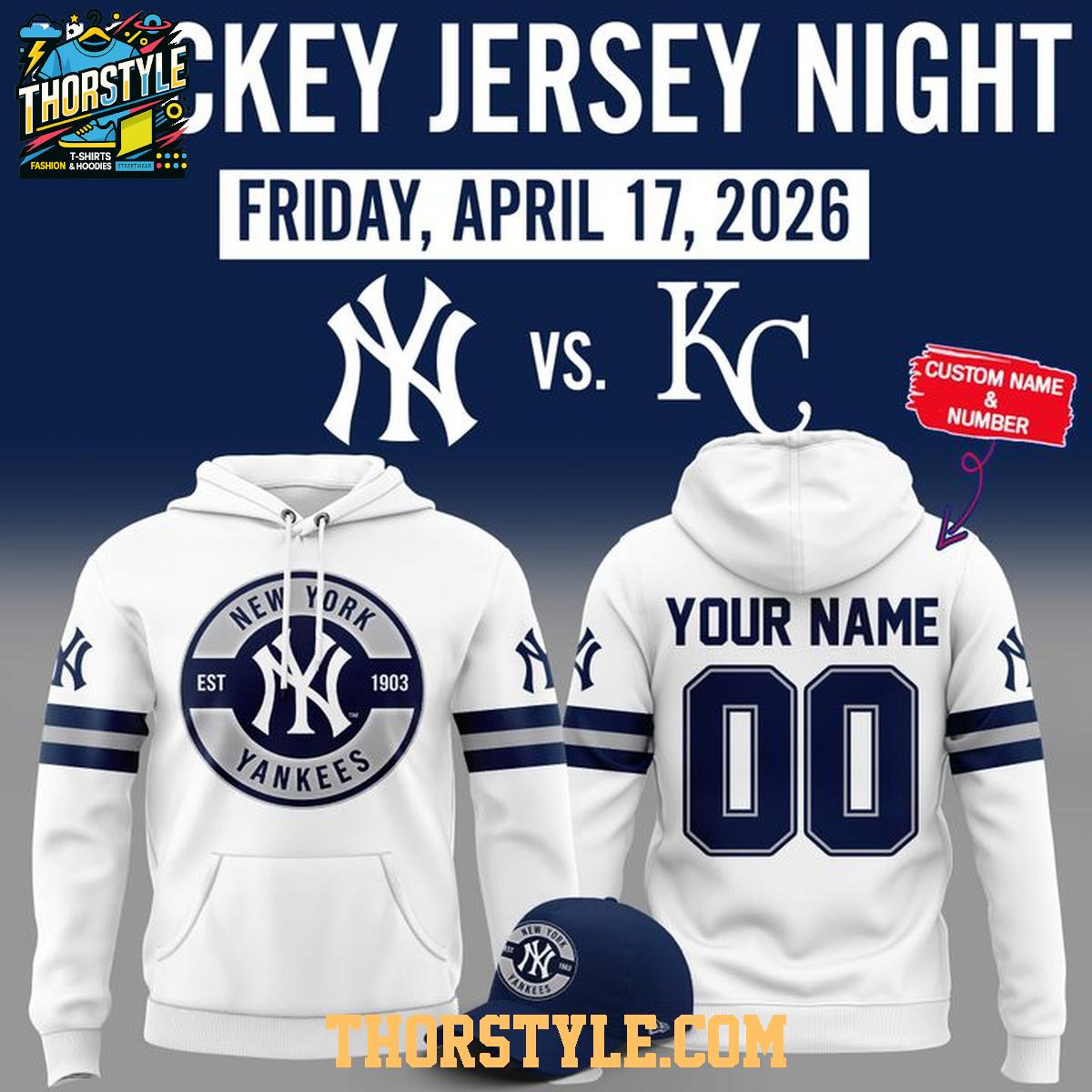 NY Yankees x Hockey Jersey Night 2026 Hoodie T-Shirt NY Yankees x Hockey Jersey Night 2026 Hoodie T-Shirt