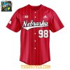 Nebraska Cornhuskers Jordyn Bahl Full Button Pinstripe 2026 Baseball Jersey