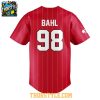 Nebraska Cornhuskers Jordyn Bahl Full Button Pinstripe 2026 Baseball Jersey