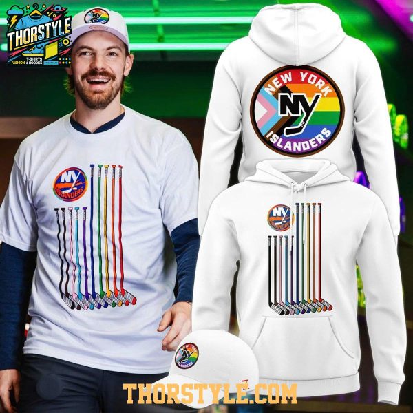New York Islanders Pride Night 2026 All White Hoodie T-Shirt