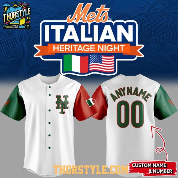 New York Mets 2026 Italian Heritage Night Personalized Baseball Jersey