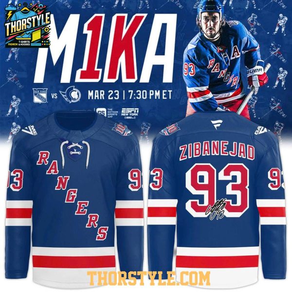 New York Rangers x Mika Zibanejad 1000th NHL Game 2026 Hockey Jersey