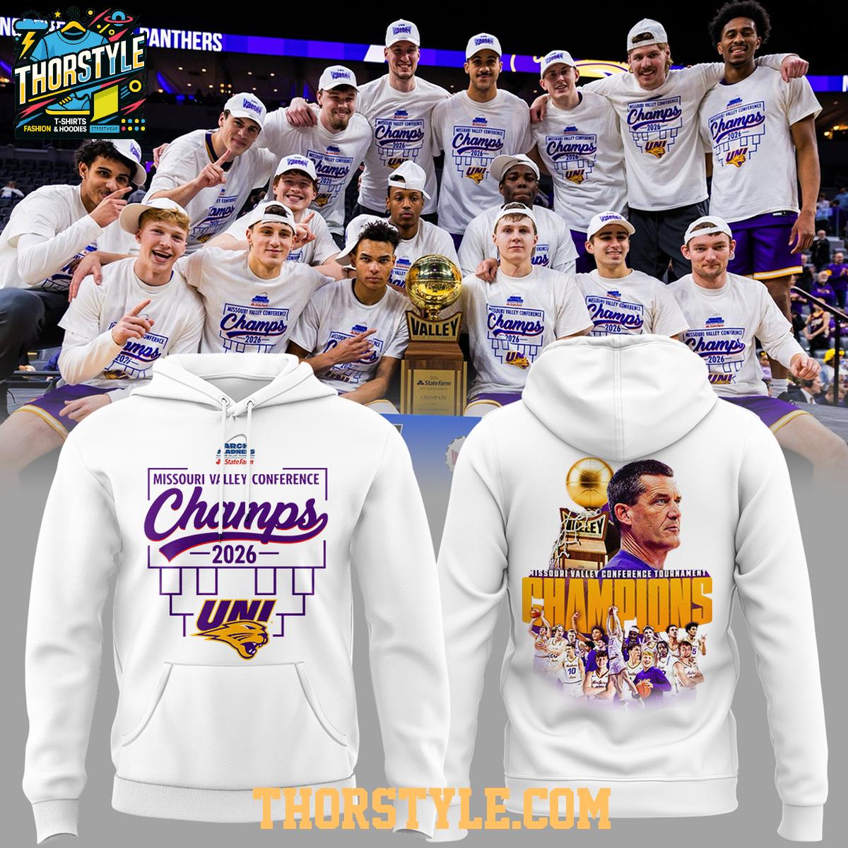Northern Iowa Panthers Missouri Valley Champions 2026 Hoodie Shirts Northern Iowa Panthers Missouri Valley Champions 2026 Hoodie Shirts