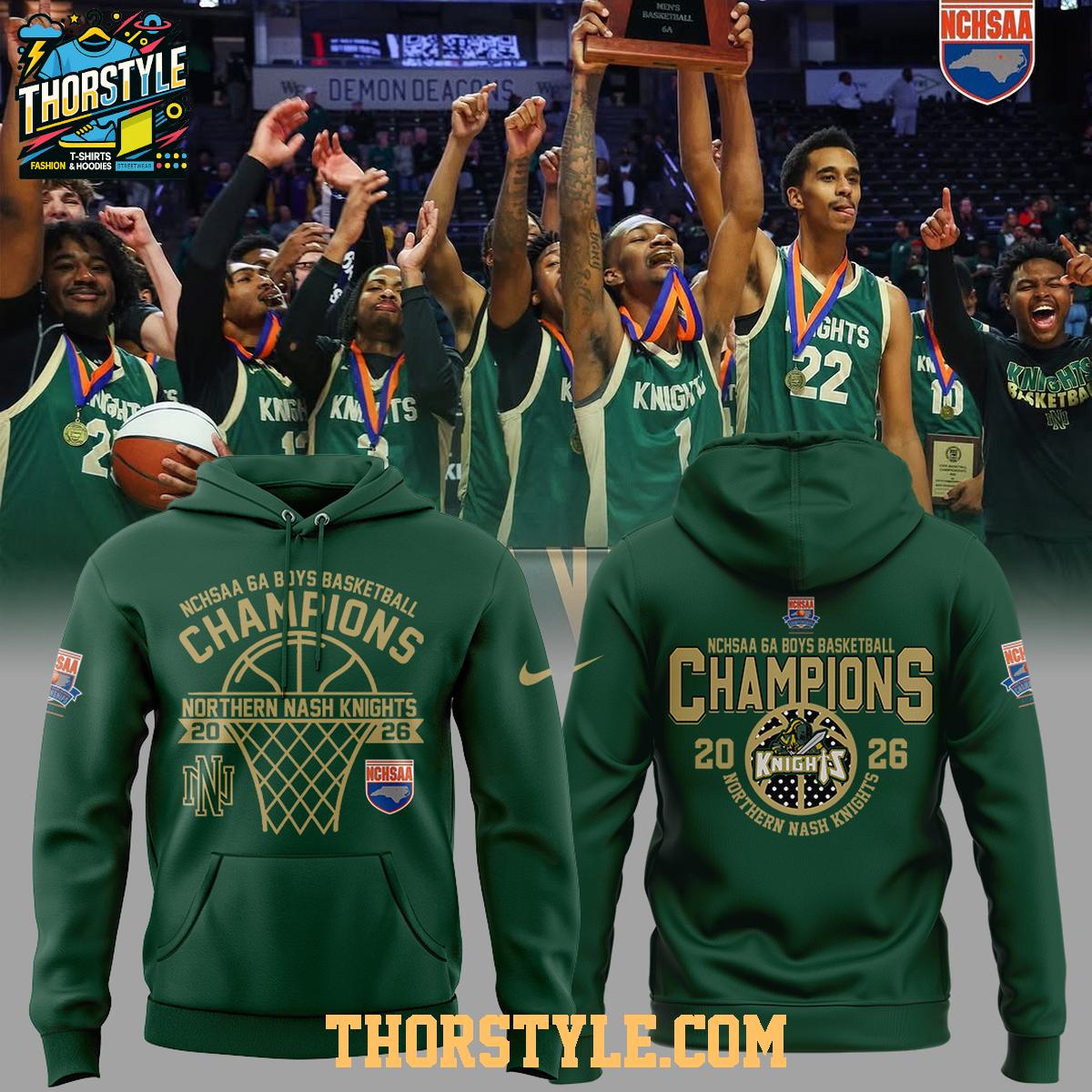 Northern Nash Knights 6A Boys NCHSAA Champions 2026 Hoodie T-Shirt Northern Nash Knights 6A Boys NCHSAA Champions 2026 Hoodie T-Shirt
