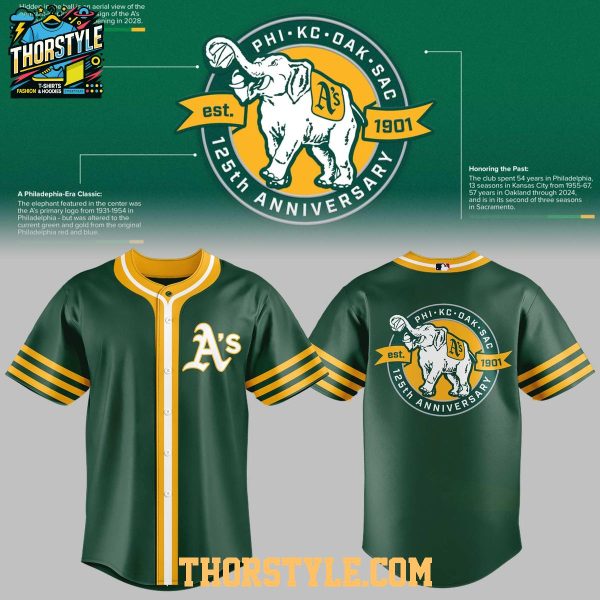 Oakland Athlerics 125th Anniversary 1901-2026 Baseball Jersey