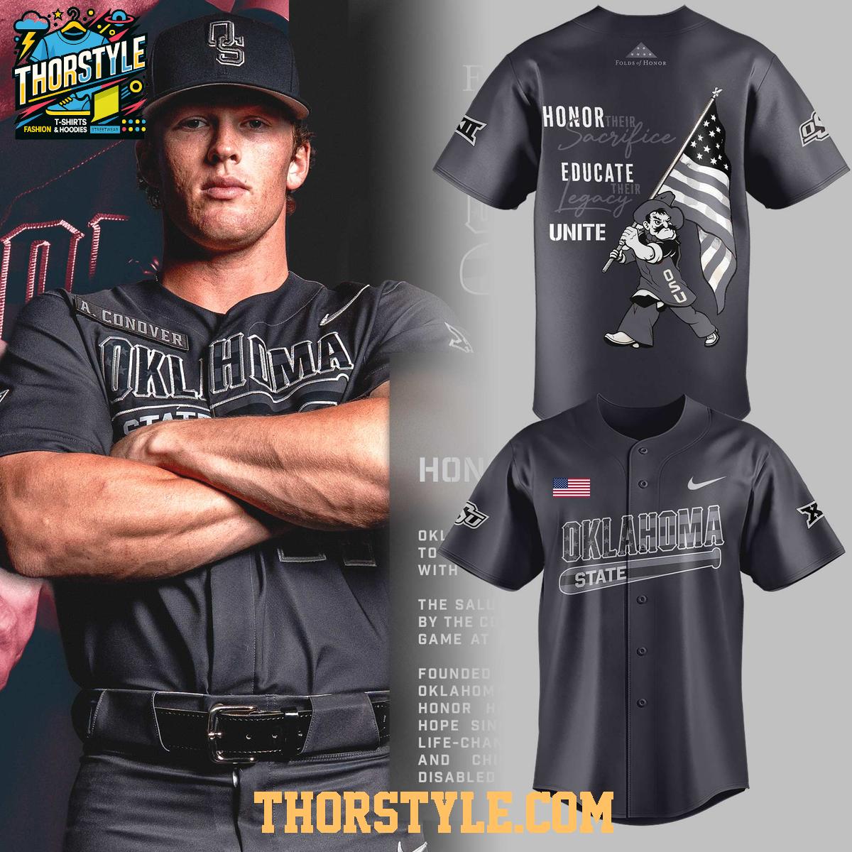 Oklahoma State Cowboys Folds Of Honor 2026 Night Baseball Jersey Oklahoma State Cowboys Folds Of Honor 2026 Night Baseball Jersey