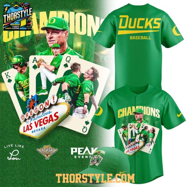 Oregon Ducks Baseball Champions Las Vegas 2026 Baseball Jersey