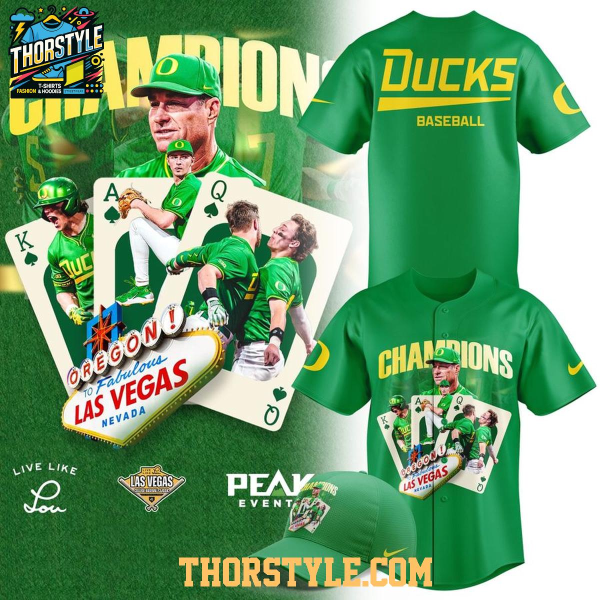 Oregon Ducks Baseball Champions Las Vegas 2026 Baseball Jersey Oregon Ducks Baseball Champions Las Vegas 2026 Baseball Jersey