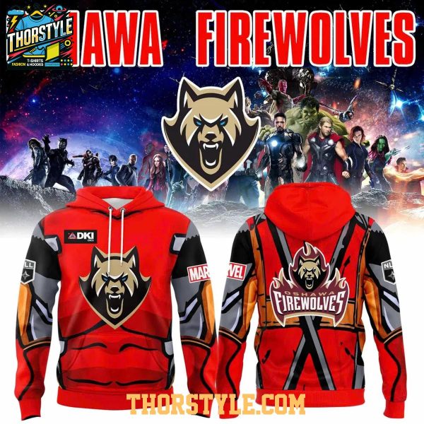 Oshawa FireWolves 2026 Marvel Super Hero Night Hoodie T-Shirt