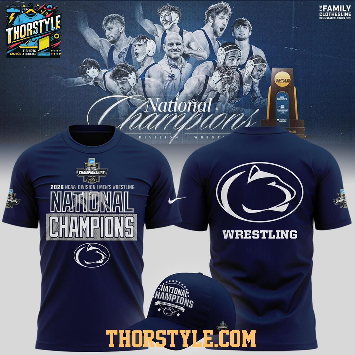 Penn State Nittany Lions 2026 NCAA Wrestling National Champions Hoodie T-Shirt Penn State Nittany Lions 2026 NCAA Wrestling National Champions Hoodie T-Shirt