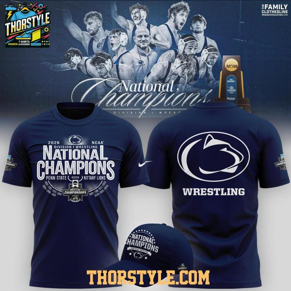 Penn State Nittany Lions NCAA Wrestling 2026 Champions Hoodie T-Shirt