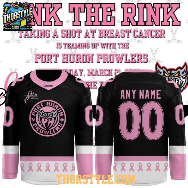 Port Huron Prowlers 2026 Pink The Rink Night Personalized Hockey Jersey