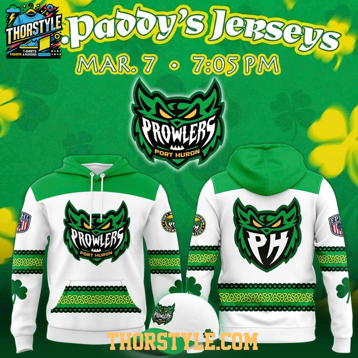 Port Huron Prowlers 2026 St. Patrick's Day Hoodie T-Shirt Port Huron Prowlers 2026 St. Patrick's Day Hoodie T-Shirt