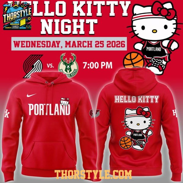 Portland Trail Blazers x Hello Kitty Amazing Night 2026 Hoodie T-Shirt