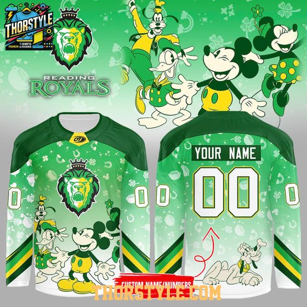 Reading Royals x Mickey Celebarte St. Patrick’s Day 2026 Personalized Hockey Jersey