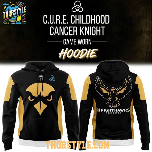 Rochester Knighthawks CURE 2026 Childhood Cancer Night Hoodie T-Shirt