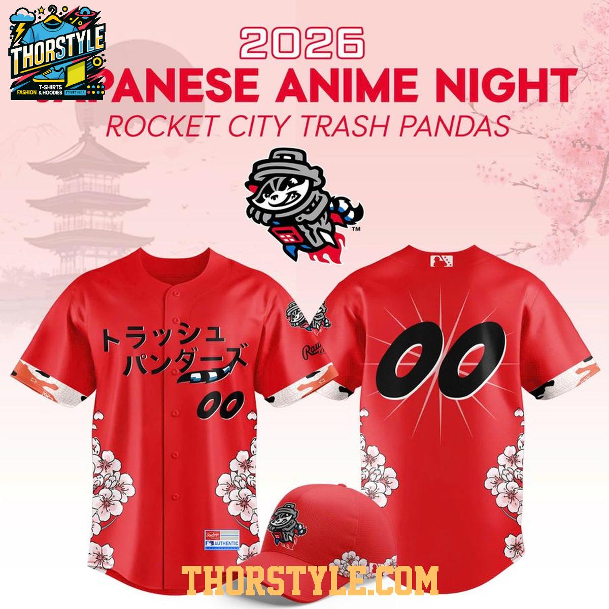 Rocket City Trash Pandas Japanese Night 2026 Personalized Baseball Jersey Rocket City Trash Pandas Japanese Night 2026 Personalized Baseball Jersey