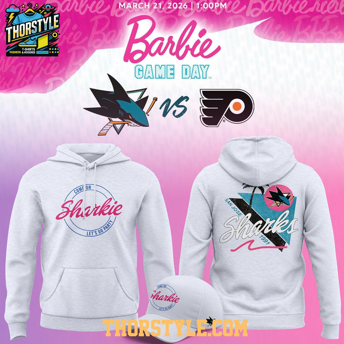 San Jose Sharks 2026 Barbie Sharks Game Day Hoodie T-Shirt San Jose Sharks 2026 Barbie Sharks Game Day Hoodie T-Shirt