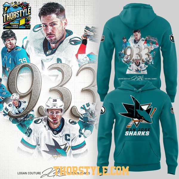 San Jose Sharks Logan Couture 933 Games Celebrate 2026 Hoodie T-Shirt