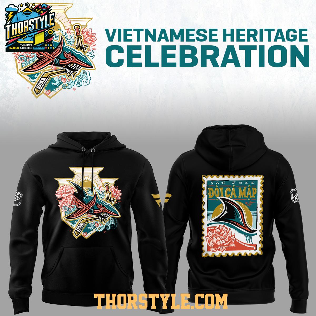 San Jose Sharks Vietnamese Heritage Celebration 2026 Night Hoodie T-Shirt San Jose Sharks Vietnamese Heritage Celebration 2026 Night Hoodie T-Shirt