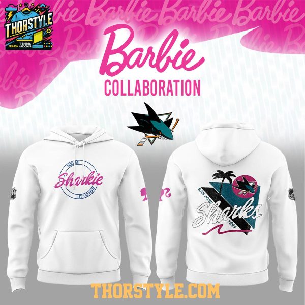 San Jose Sharks x Barbie Night 2026 All White Hoodie T-Shirt