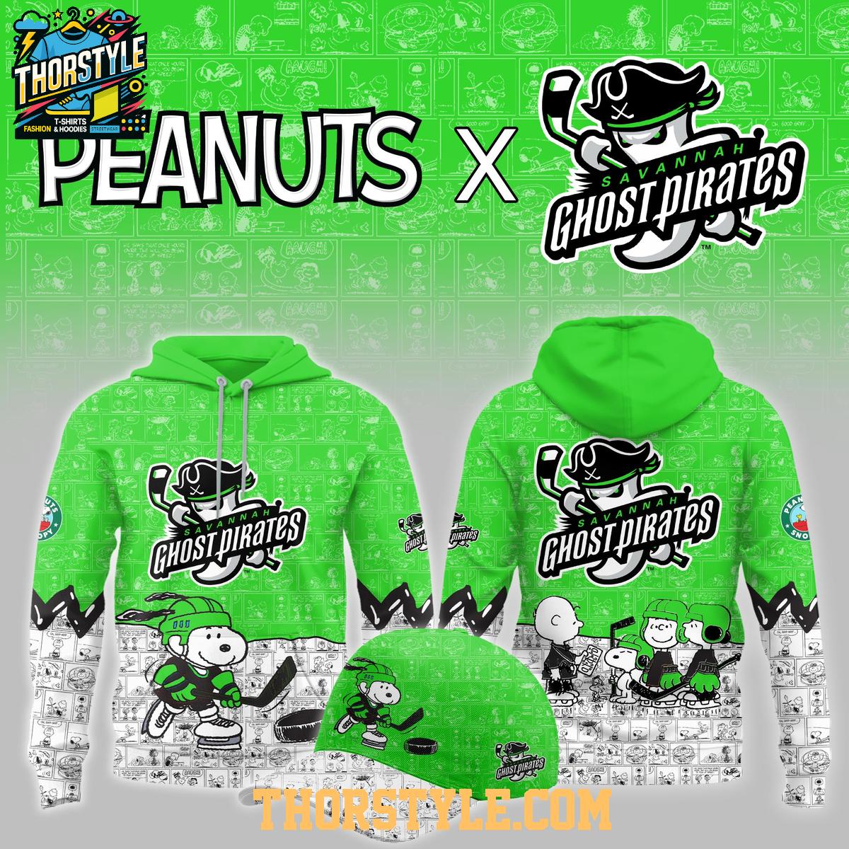 Savannah Ghost Pirates Peanuts Night 2026 Celebrating Hoodie Savannah Ghost Pirates Peanuts Night 2026 Celebrating Hoodie