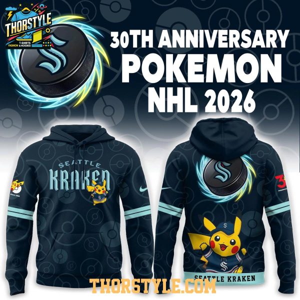 Seattle Kraken Pokemon 30th Anniversary 2026 Hoodie T-Shirt