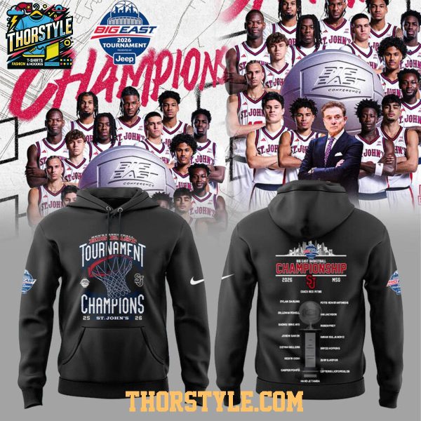 St. John’s Red Storm 2026 Big East Champions Locker Room Hoodie T-Shirt