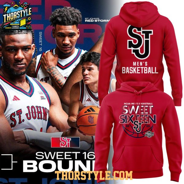 St. John’s Red Storm Men’s Basketball 2026 Sweet Sixteen Hoodie T-Shirt