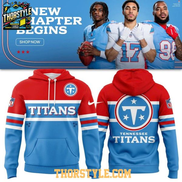Tennessee Titans New Chapter Redline Tri-Star Shield 2026 Hoodie T-Shirt
