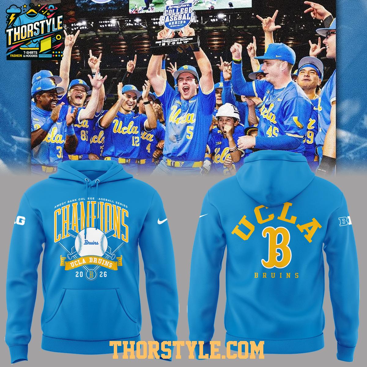 UCLA Bruins x Amegy Bank College Baseball Series Champions 2026 Hoodie T-Shirt UCLA Bruins x Amegy Bank College Baseball Series Champions 2026 Hoodie T-Shirt