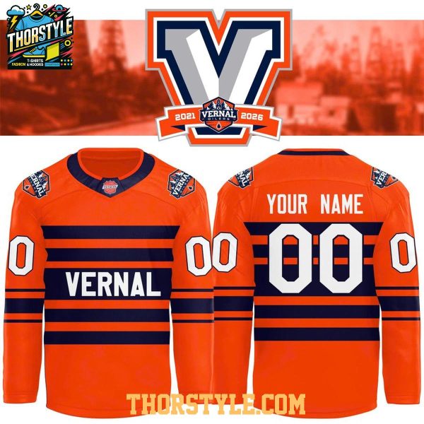 Vernal Oilers Classic Throwback Night 2026 Orange Personalized Hockey Jersey