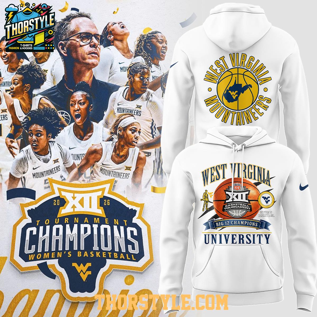 West Virginia Mountaineers Big 12 Champions 2026 Hoodie T-Shirt West Virginia Mountaineers Big 12 Champions 2026 Hoodie T-Shirt